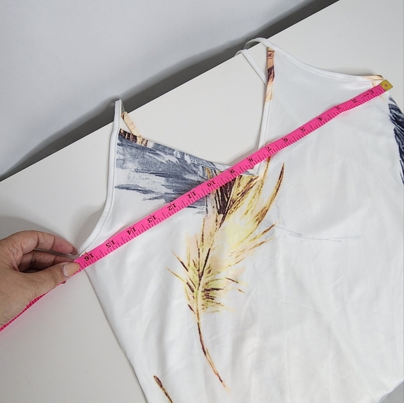 NEW‼️Elegant Feather Print Maxi Summer Dress M - Picture 9 of 10